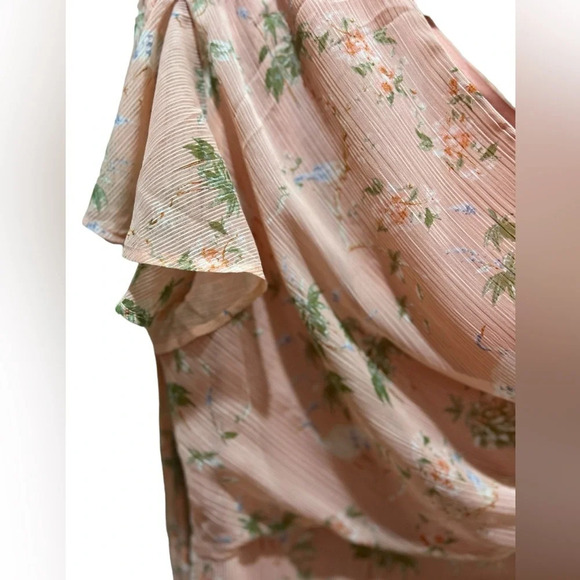 New size 10 banana republic one shoulder pink dress. Sweet southern print. - Picture 3 of 9